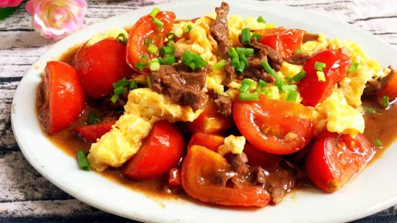 番茄滑蛋炒牛肉 - 番茄滑蛋炒牛肉做法,功效,食材
