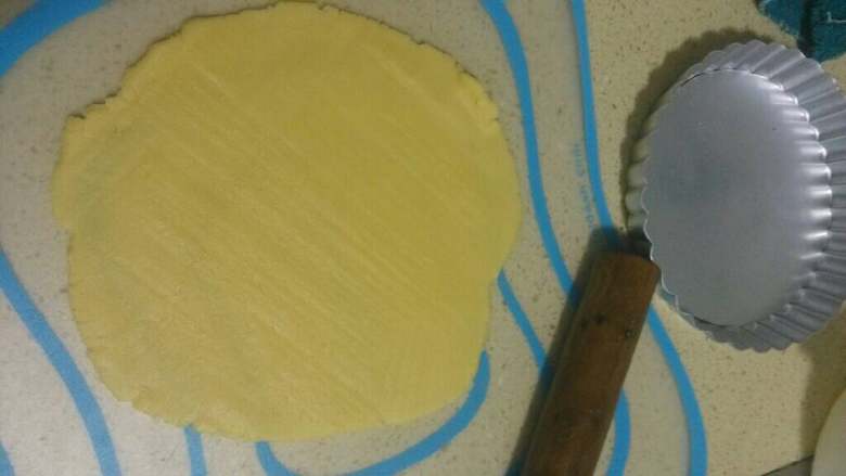 奶香南瓜派,面团从冰箱拿出后擀成0.5CM的圆形面片