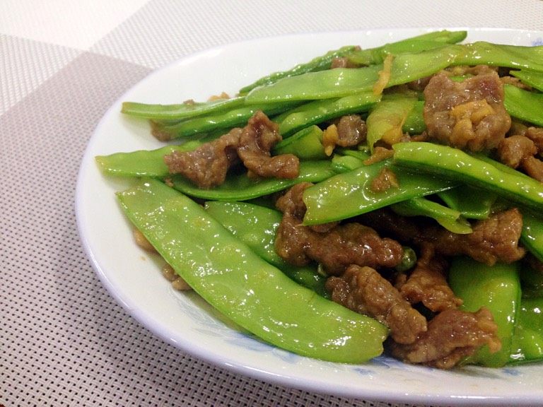 兰豆炒牛肉