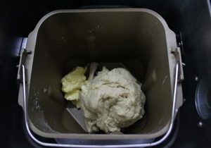 肉桂卷,启动揉面程序15分钟之后，放入软化的黄油