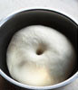 蒜香佛卡夏,面团放入容器盖温毛巾或保鲜膜，放至温暖处进行基础发酵，约60-90分钟