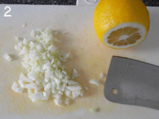 菠菜土豆大煎饺,洋葱切碎，切1-2片柠檬片