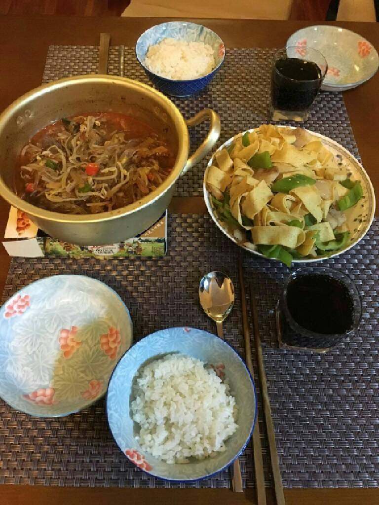 松燕尖椒干豆腐＋松燕韩式辣牛肉汤