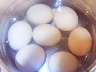 溏心卤蛋,冷水放入鸡蛋，起火🔥，水要刚刚没过鸡蛋为好。