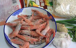 燕麦避风塘加拿大北极虾,准备材料