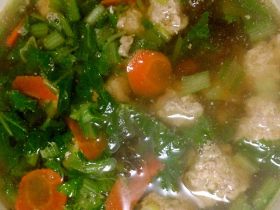 小白菜肉丸子汤