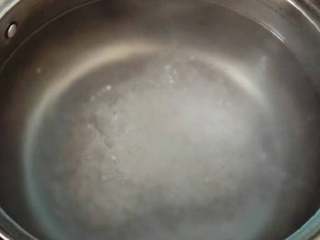 杨枝甘露,先将水烧开，这里水要多放点，然后将约4把西米露放入沸水中煮，煮到半透明的时候关火。