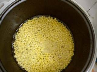 翡翠团子,将泡好的绿豆倒入电饭锅中，加入开水。水刚没过绿豆即可。电饭锅按煮饭的键。