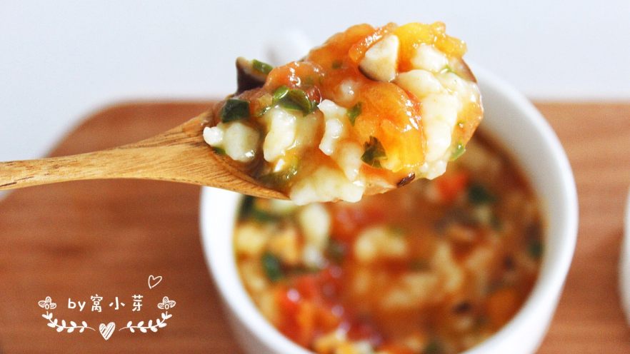 西红柿蘑菇疙瘩汤—酸甜开胃
