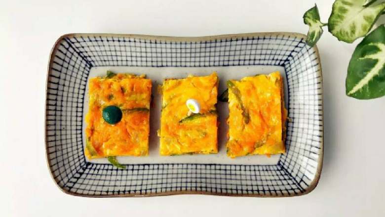 宝宝辅食：南瓜烘蛋—细腻软嫩，自带清甜，些许奶香！12M+,装盘