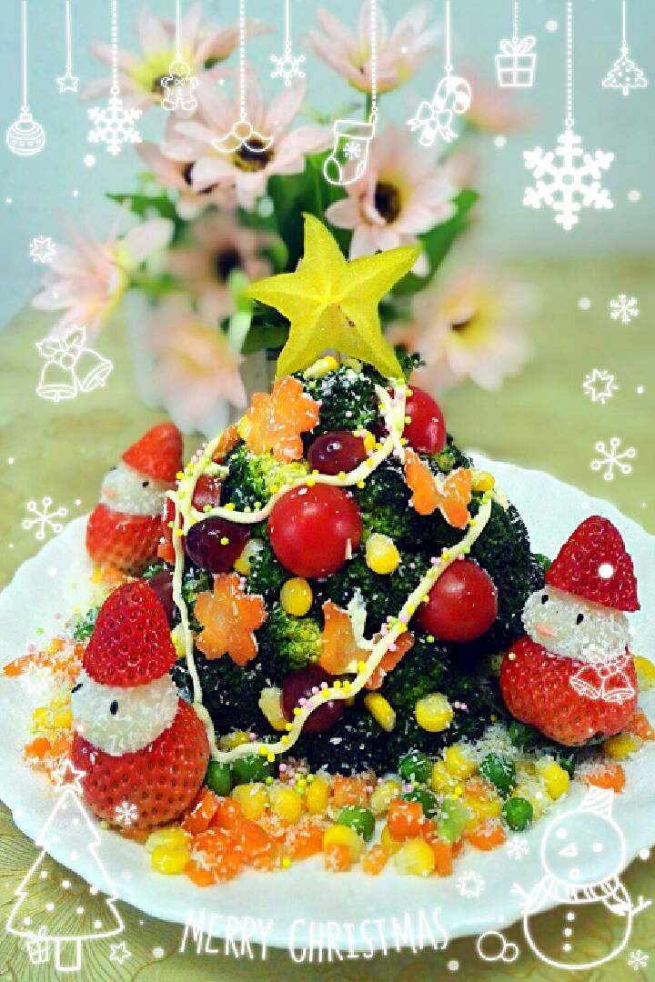 西兰花圣诞树沙拉+#食材土豆#