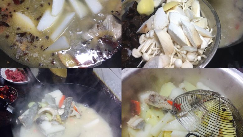 家庭版水煮活鱼,水开后，就可以下萝卜、土豆这些比较难熟的菜，盖上锅盖静等12分左右（菜熟了即可），全部捞出来放在盆子里
