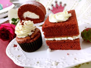 红丝绒蛋糕#乐享双节#,来个合集，真喜庆啊