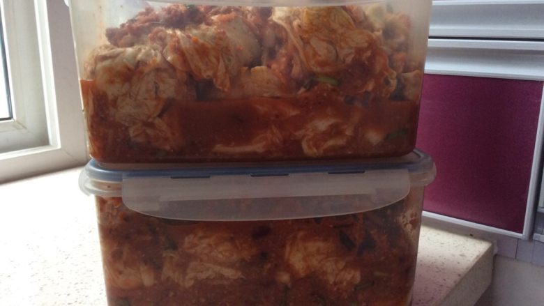 韩国辣白菜,盖好盖子在常温下放两天，然后放冰箱里，慢慢享用哦。