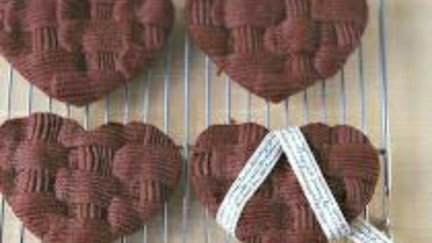 心形巧克力编织饼干