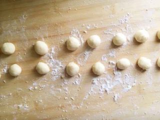 呆萌龙猫小面包,剩余的一个小面团分成16个小球。