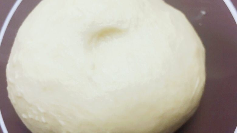 💛牛奶奶油卷面包💛,将面团团成团后，缝口朝下放入面包盆内，盖上保鲜膜。