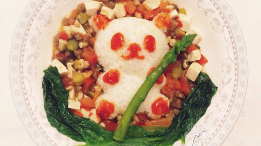 宝宝创意餐--番茄豆腐牛肉饭