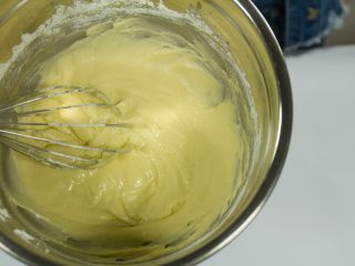 愚人节鸡腿蛋糕,将一半的面粉材料加入黄油中搅拌均匀，然后加入一半的牛奶搅拌均匀，然后再加入剩下所有的面粉材料搅拌均匀，接着再加入剩余的牛奶搅拌均匀，面糊就做