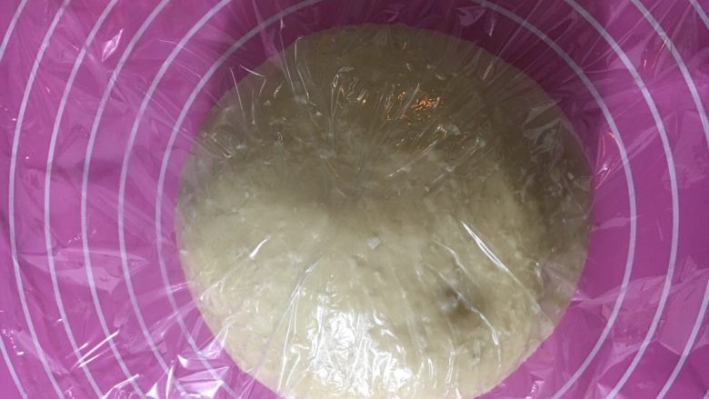 椰浆系列之椰浆吐司,滚圆静置盖保鲜膜发酵