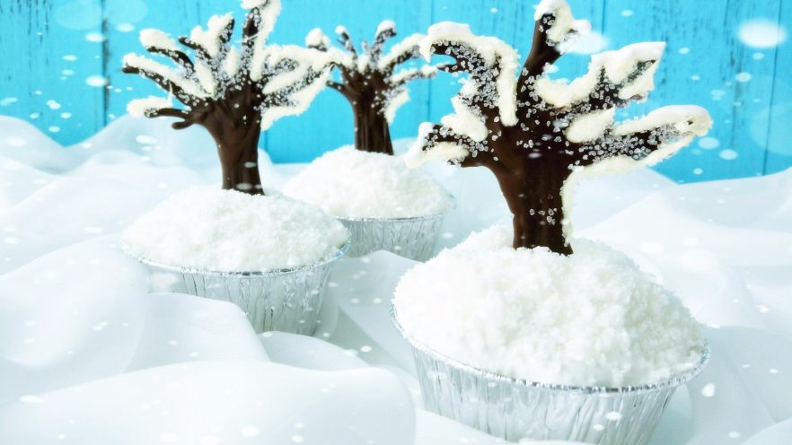 雪国的树——椰蓉巧克力杯蛋糕