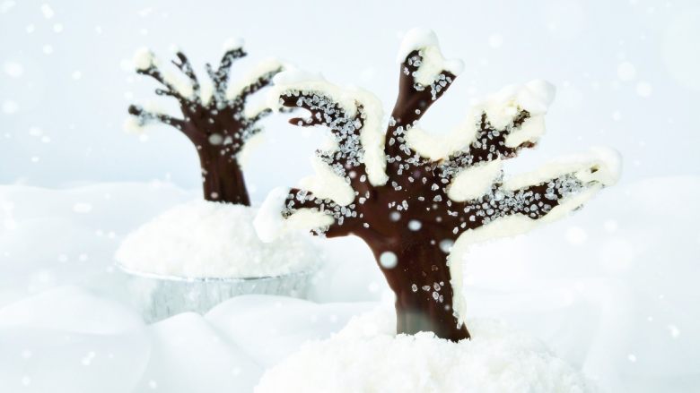 雪国的树——椰蓉巧克力杯蛋糕,完成图