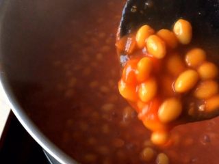 《茄汁黄豆》,烧好的状态