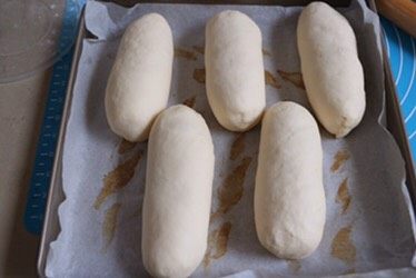 肉松面包,发酵到2倍大，表面无需刷蛋液，烤箱预热180度