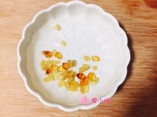 雪燕桃胶皂米羹,桃胶和皂米放在一起浸泡，也是十二个小时，泡的时间长，利于后面炖煮。。。