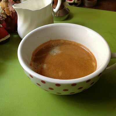 拿铁,3.萃取完毕的espresso，看下漂亮的咖啡油脂
