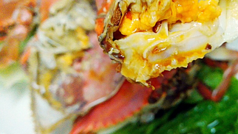 清蒸螃蟹+#人民的美食#,蘸一下佐料，鲜美无比😍😍😍