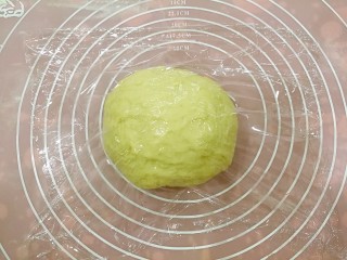 椰蓉花卷面包,一发好的面团取出，按压排气后，揉圆，静置松弛20分钟。