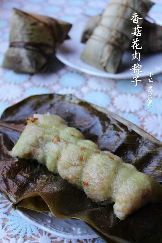 广式香菇花肉粽子（超详细，两种办法）,成品图
