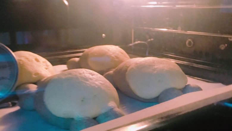 龙猫面包,这步忘了拍，发酵完成之后烤箱充分预热160度，放进去设置烤箱150度烤20分钟，开始烤五分钟后放入锡纸盖住，以免表面烤糊。