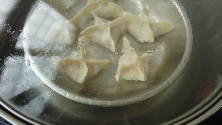 苦瓜饺子,把饺子放在抹了油的碟子上，在饺子上喷点水（要是用蒸笼就不用喷水）置锅中加盖