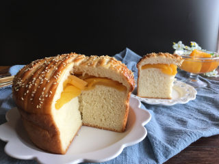 面包机版黄桃面包派