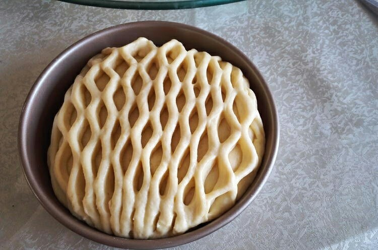 网纹红豆面包,烤箱或者发酵到里面放一碗热水，保持在38度左右，发酵到两倍大左右。