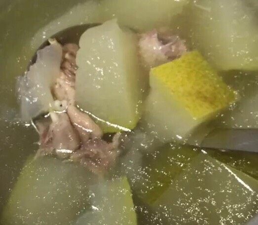 冬瓜薏米水鸭汤,用压力锅煮的话半个小时就可以了