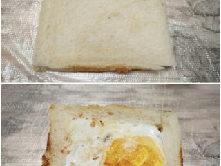 哈哈-三明治,放一片面包片+一层鸡蛋