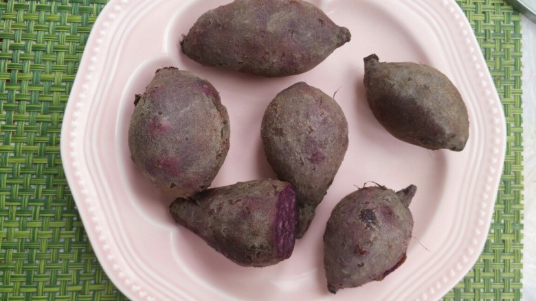 珍珠紫薯芒果丸子,凉凉