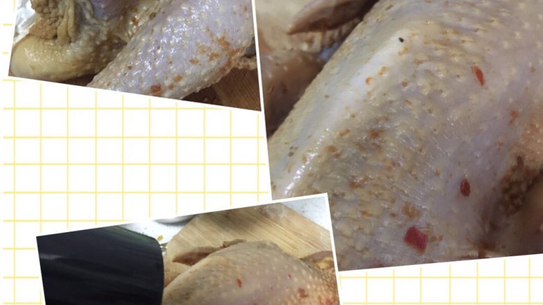 坤博砂锅烤窑鸡,7.把腌好的鸡用厨房纸里外都擦干，再用吹风机吹吹，保证鸡干燥，烤出来香。