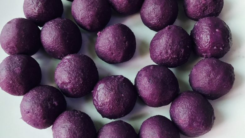 紫薯糯米丸子,做成小丸子