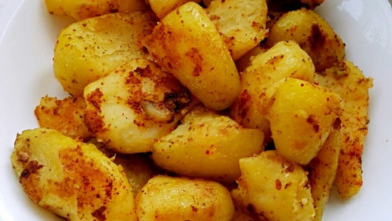 麻辣孜然小土豆,成品。