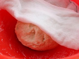 咸蛋芝麻葱油酥饼,5.在做油酥的同时，将面用70度的热水和好，盖上湿布醒30分钟。
