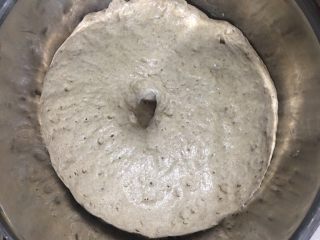 黑麦软欧包,夏天室温密封发酵至两倍大，用手指沾面粉戳洞不回缩，一发完成了。