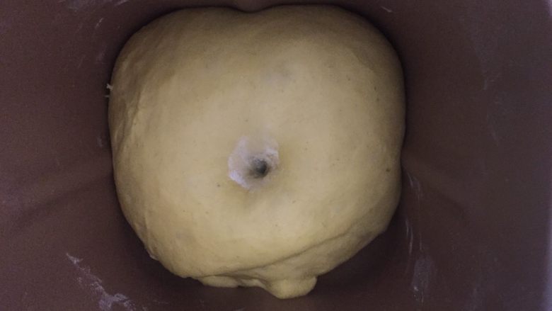 南瓜面包,发酵到2--3倍。用手指戳洞不明显回缩就OK了