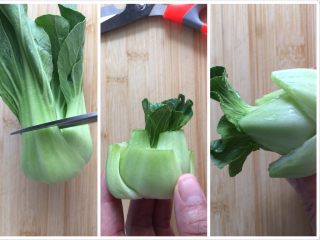 翡翠卷,小白菜用剪刀剪成一个花形
