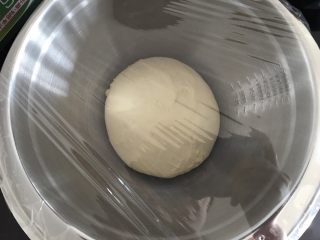 波兰种吐司,将面团从面包桶取出，整成团，放进干净的盆里，盖上保鲜膜进行第一次发酵。因为现在室温很高，我是直接室温进行发酵。