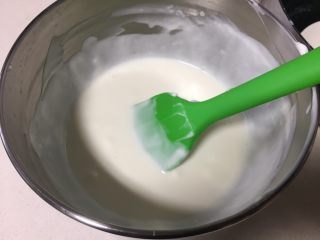 抹茶酸奶双色吐司,把酸奶糊和打发好的奶油倒一起混合均匀。