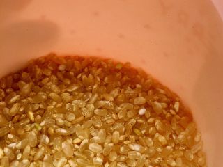 夏日西兰花菇粮,浸泡6小时备用的糙米
